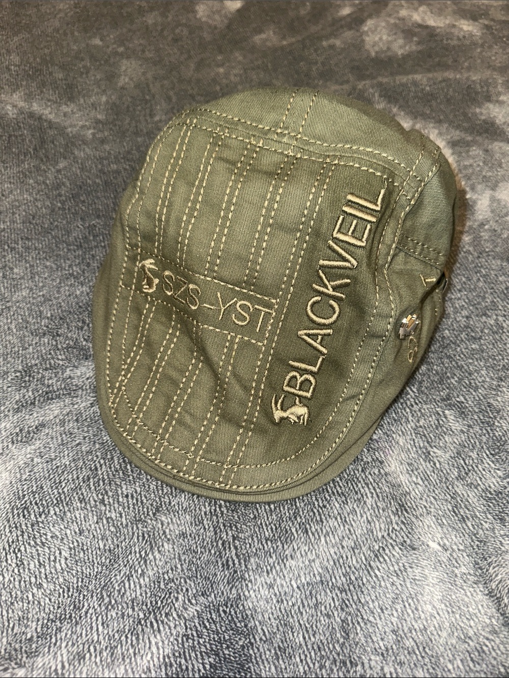 Olive Green Military-Style Cadet Cap